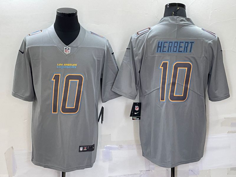 Men Los Angeles Chargers 10 Herbert Grey 2022 Nike Limited Vapor Untouchable NFL Jerseys